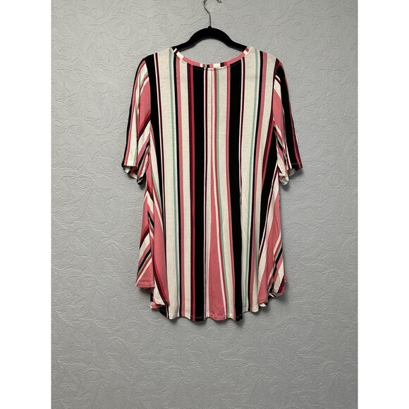 Lane Bryant Sz 18/20 Stripe Hi Lo Top D33 - Picture 3 of 4